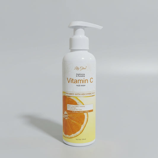 Lily Glow Vitamin C Face Wash with Ascorbic Acid for instant glow and deep cleansing.