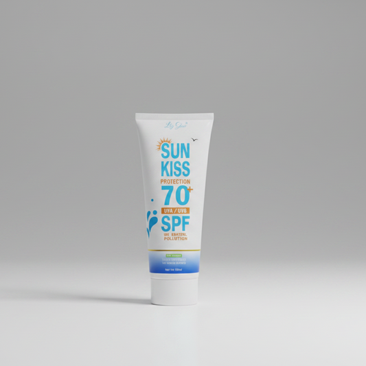 Sun Kiss Protection SPF 70+ Sunblock - UVA/UVB Defense & Pollution Control (100ml)