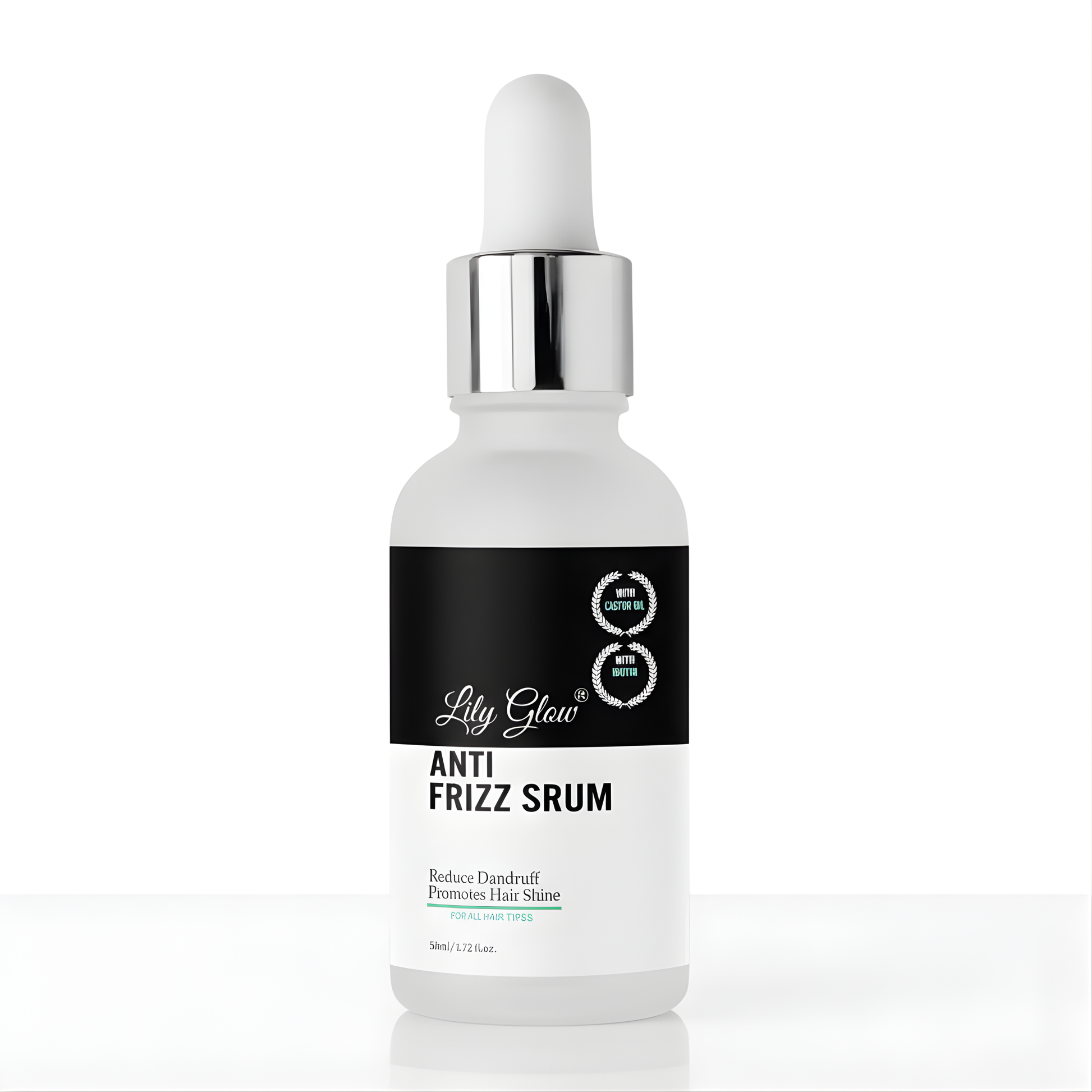 Lily Glow Anti Frizz Hair Serum 51ml with Castor Oil and Biotin for smooth, shiny, frizz-free hair