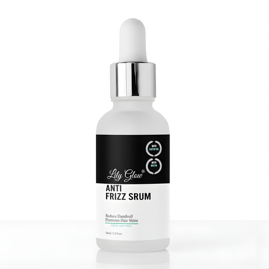 Lily Glow Anti Frizz Hair Serum 51ml with Castor Oil and Biotin for smooth, shiny, frizz-free hair